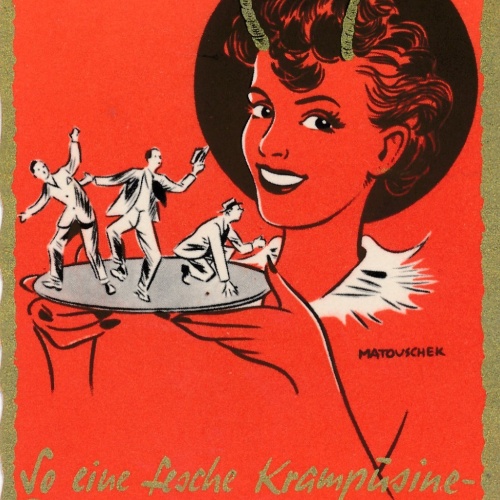 AK gruß vom Krampus - Krampusine Ansichtskarte (18635)