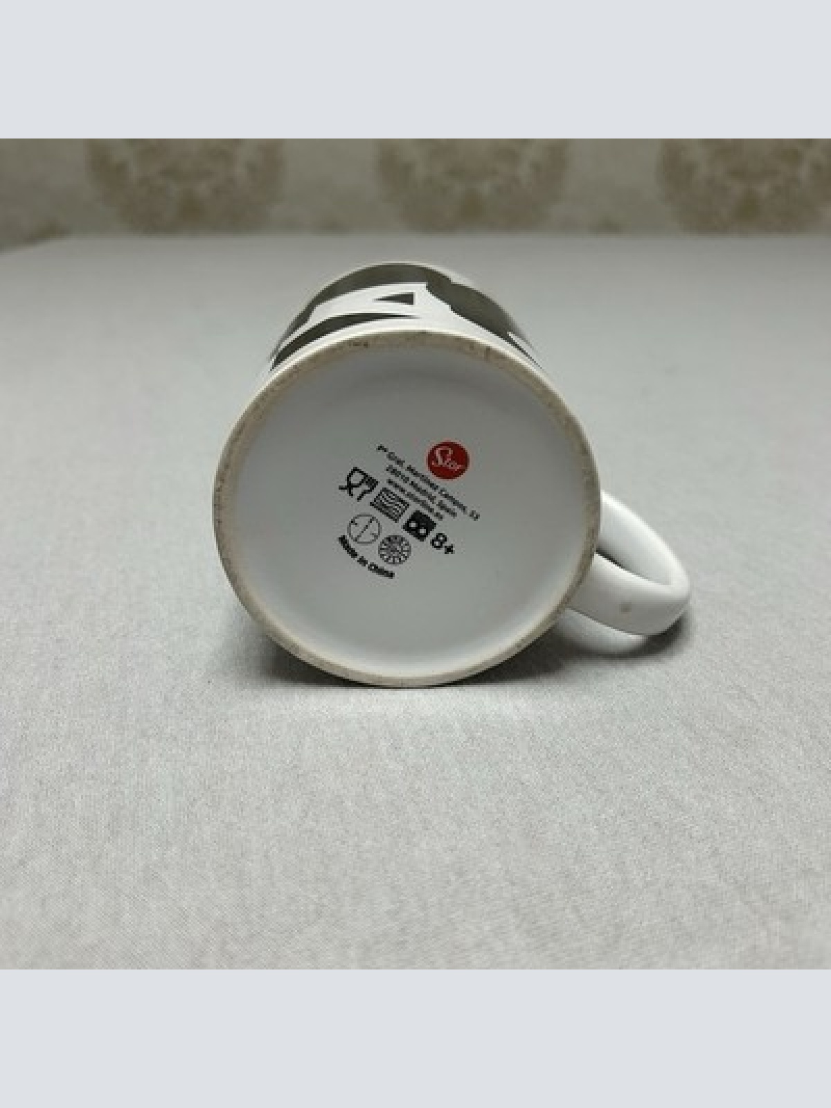 Vintage Disney Micky Maus Tasse Geometrisches Design Weiß/Schwarz/Gelb Rarität