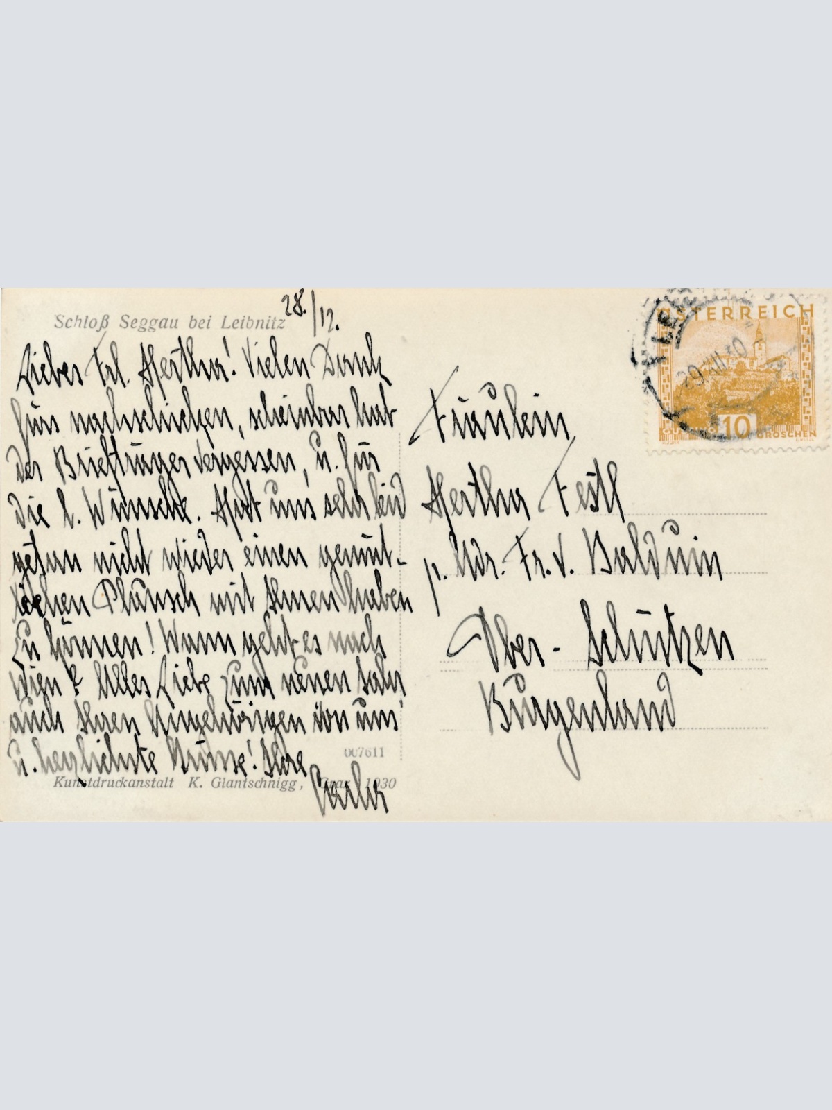 AK aus Leibnitz mit Schloß Seggau Steiermark Ansichtskarte (18654)