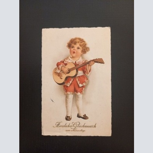 Herzlichen Glückwunsch Zum Namenstag Mädchen Mit Gitarre Gr