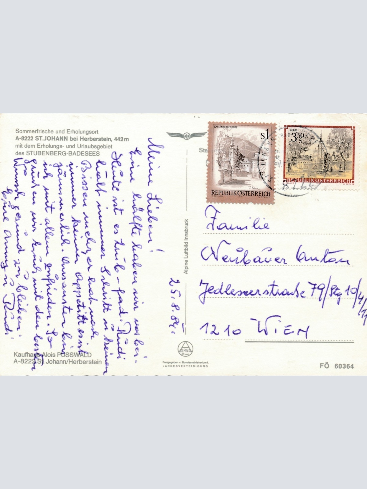 AK aus St. Johann bei Herberstein Steiermark Ansichtskarte (18674)