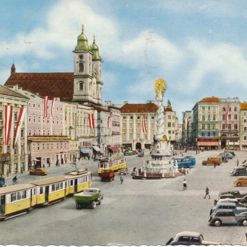 AK aus Linz an der Donau Hauptplatz Oberöst. Ansichtskarte (18692)