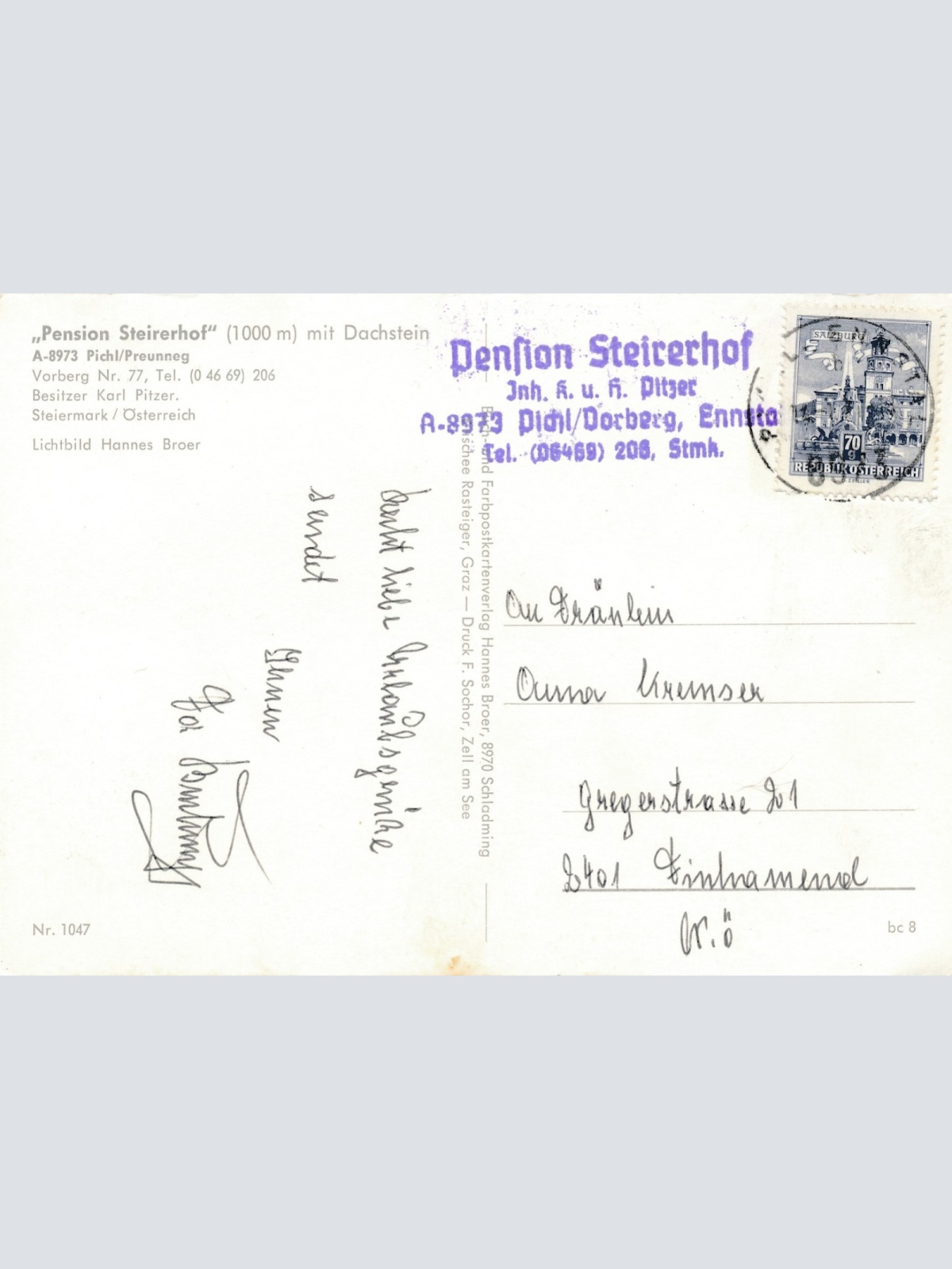 AK aus Pichl Pension Steirerhof Steiermark Ansichtskarte (18681)