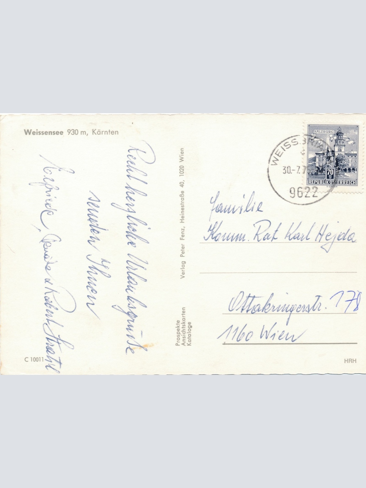 AK aus Weissensee mit Oldtimer Kärnten Ansichtskarte (18700)