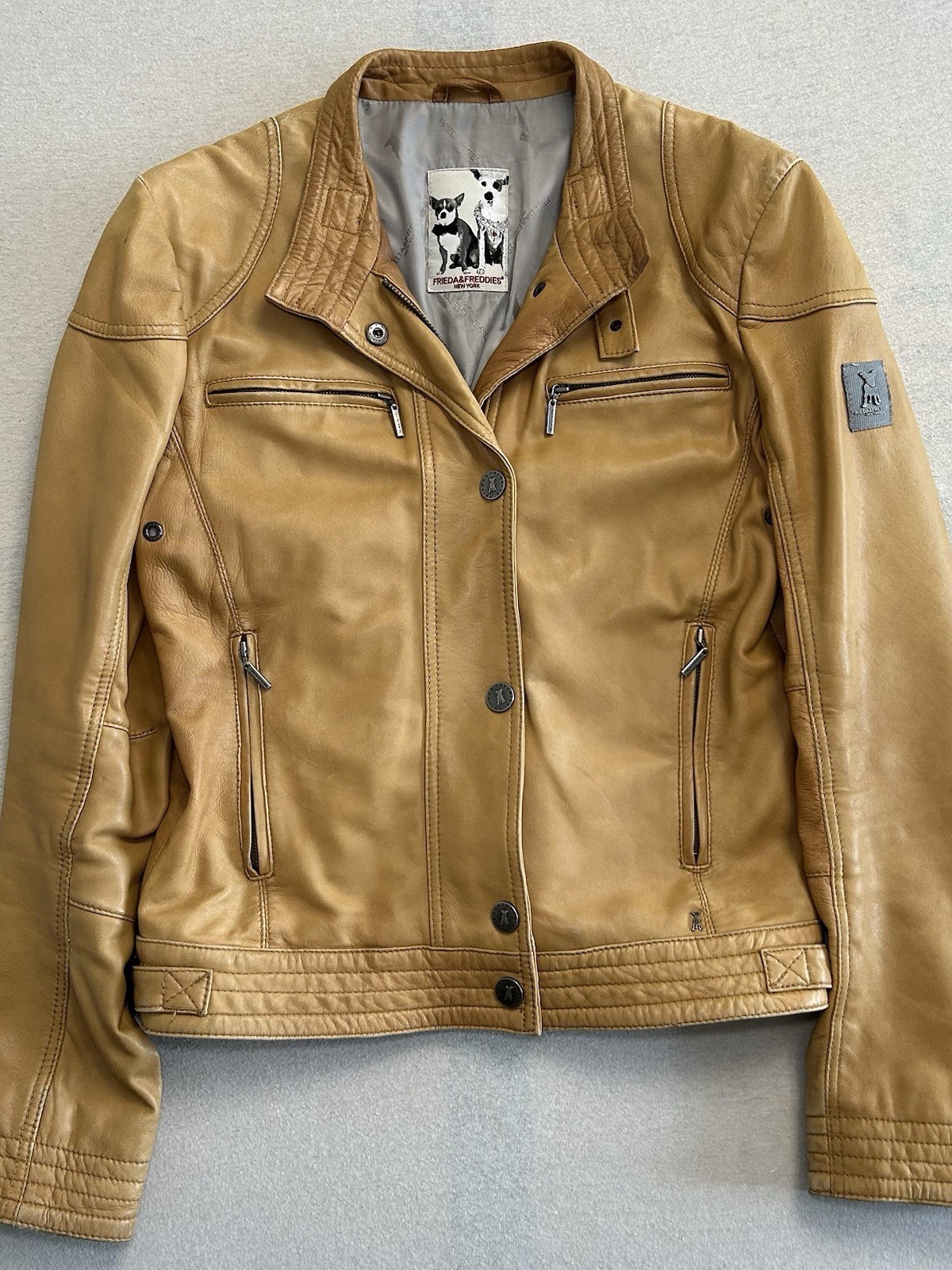 Frieda & Freddies New York Damen Lederjacke | Größe S | Braun | Echtleder