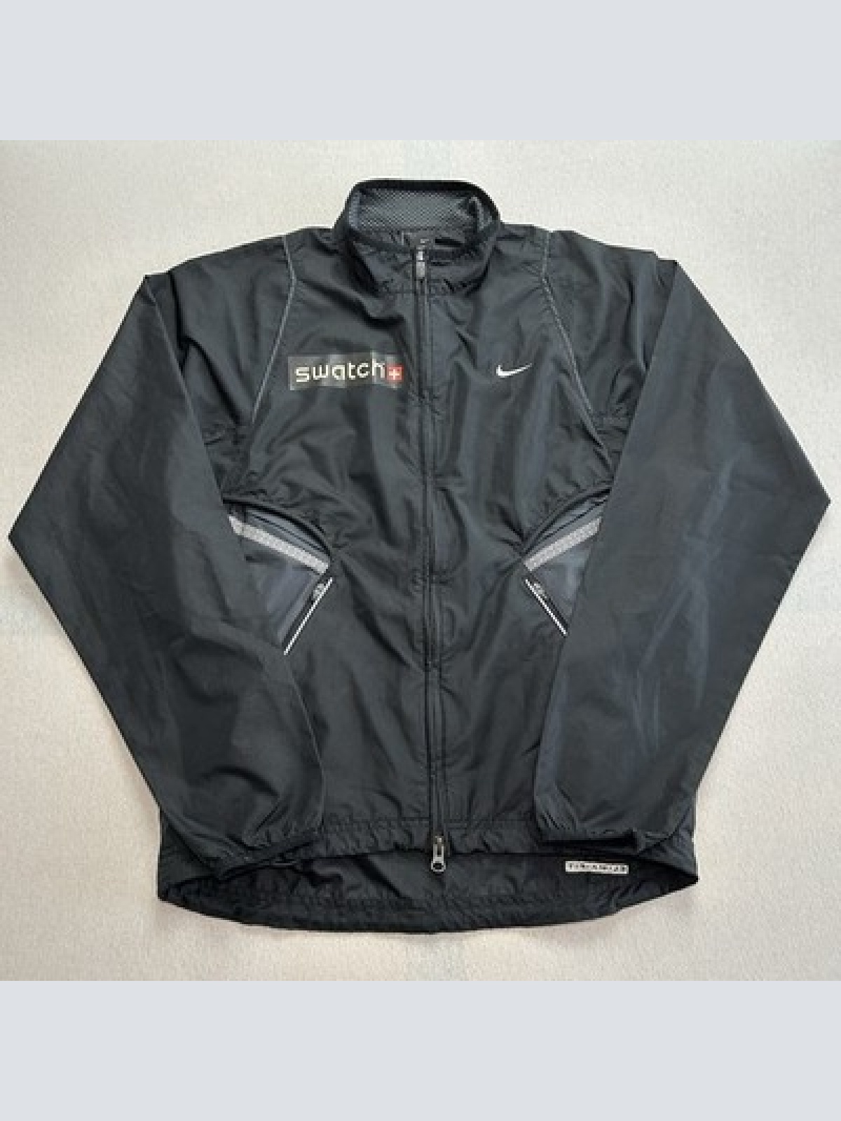 Nike x Swatch Vintage Windbreaker Trainingsjacke Clima-Fit Größe S Schwarz