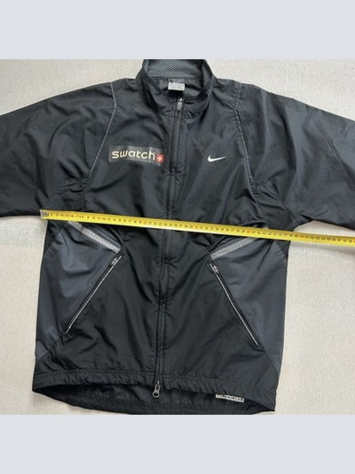 Nike x Swatch Vintage Windbreaker Trainingsjacke Clima-Fit Größe S Schwarz