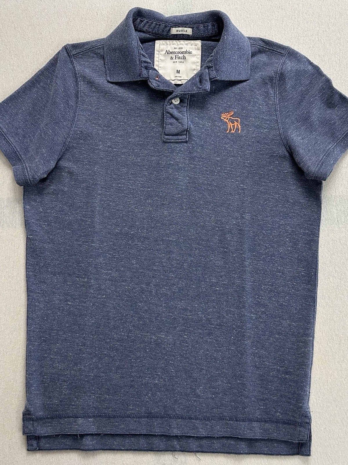 Abercrombie & Fitch New York Muscle Poloshirt Größe M Blau