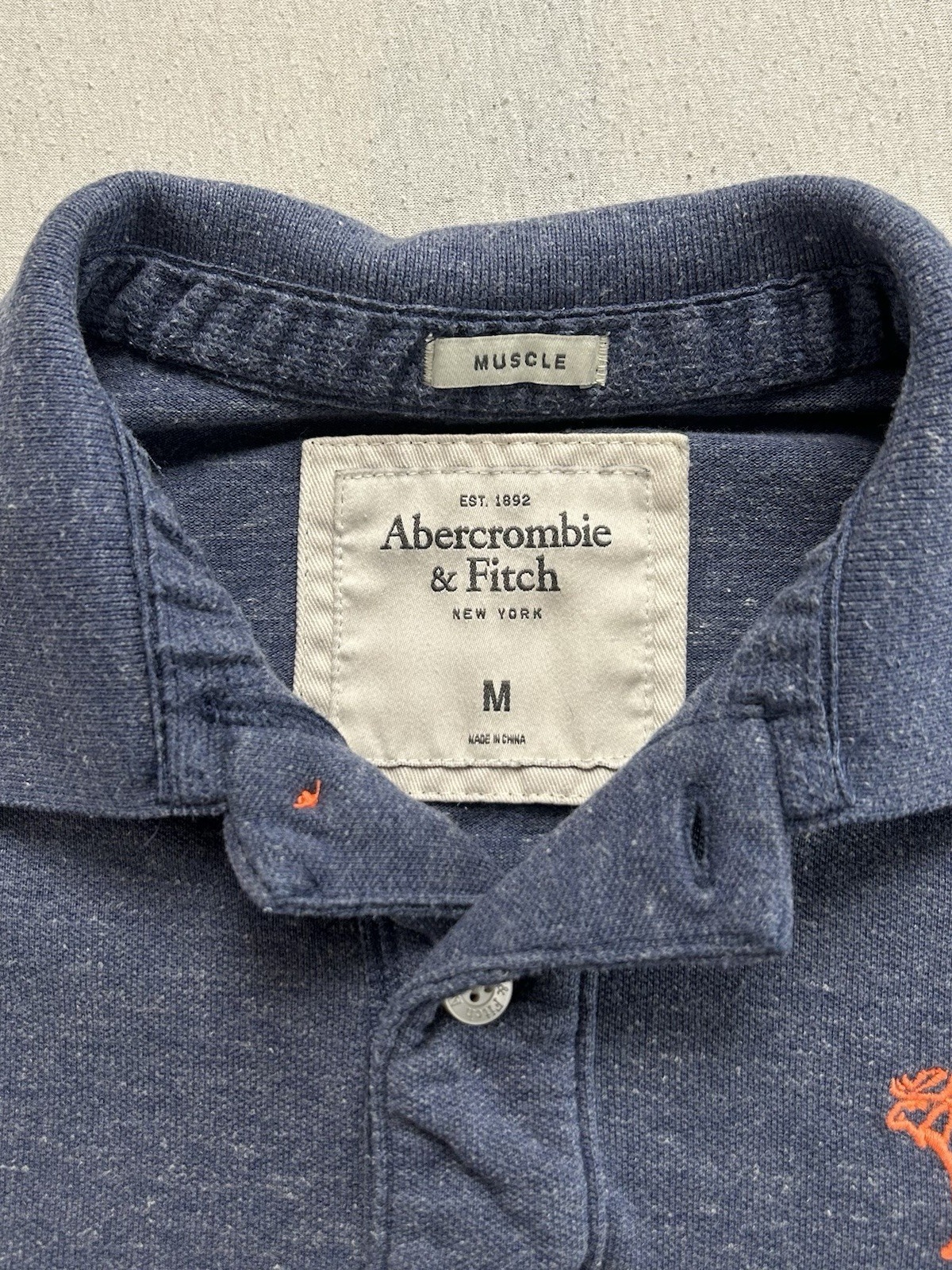 Abercrombie & Fitch New York Muscle Poloshirt Größe M Blau