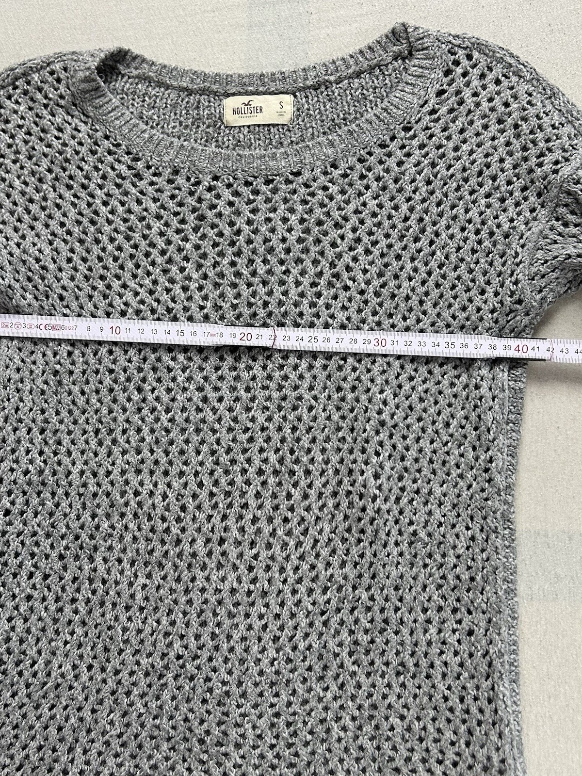 Hollister California Strick Pullover Damen | Größe S | Grau | Lang | Großstrick