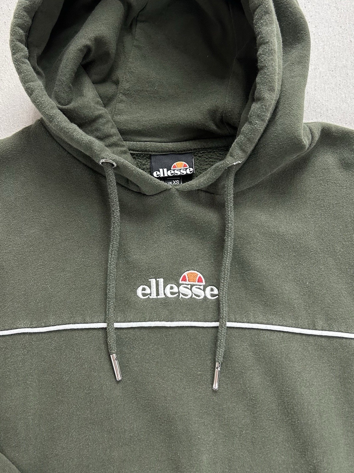 Ellesse Hoodie Damen Größe XS Olivgrün Maße auf den Fotos