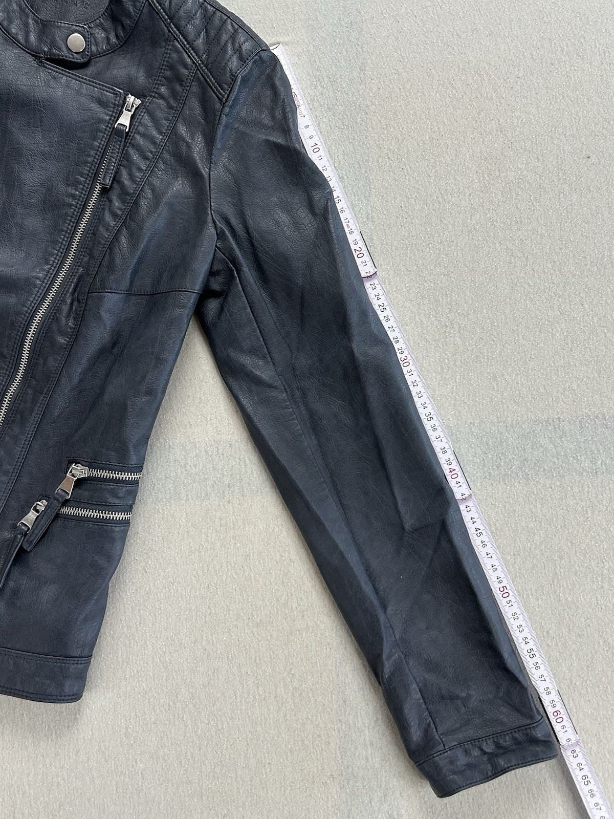 Kunstleder Jacke Damen Women Unlimited by Tchibo Größe 36 Grau Maße auf Fotos