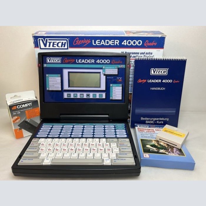 VTech Genius Leader 4000 Quadro Lerncomputer OVP Anleitung + Erweiterung 80-2044