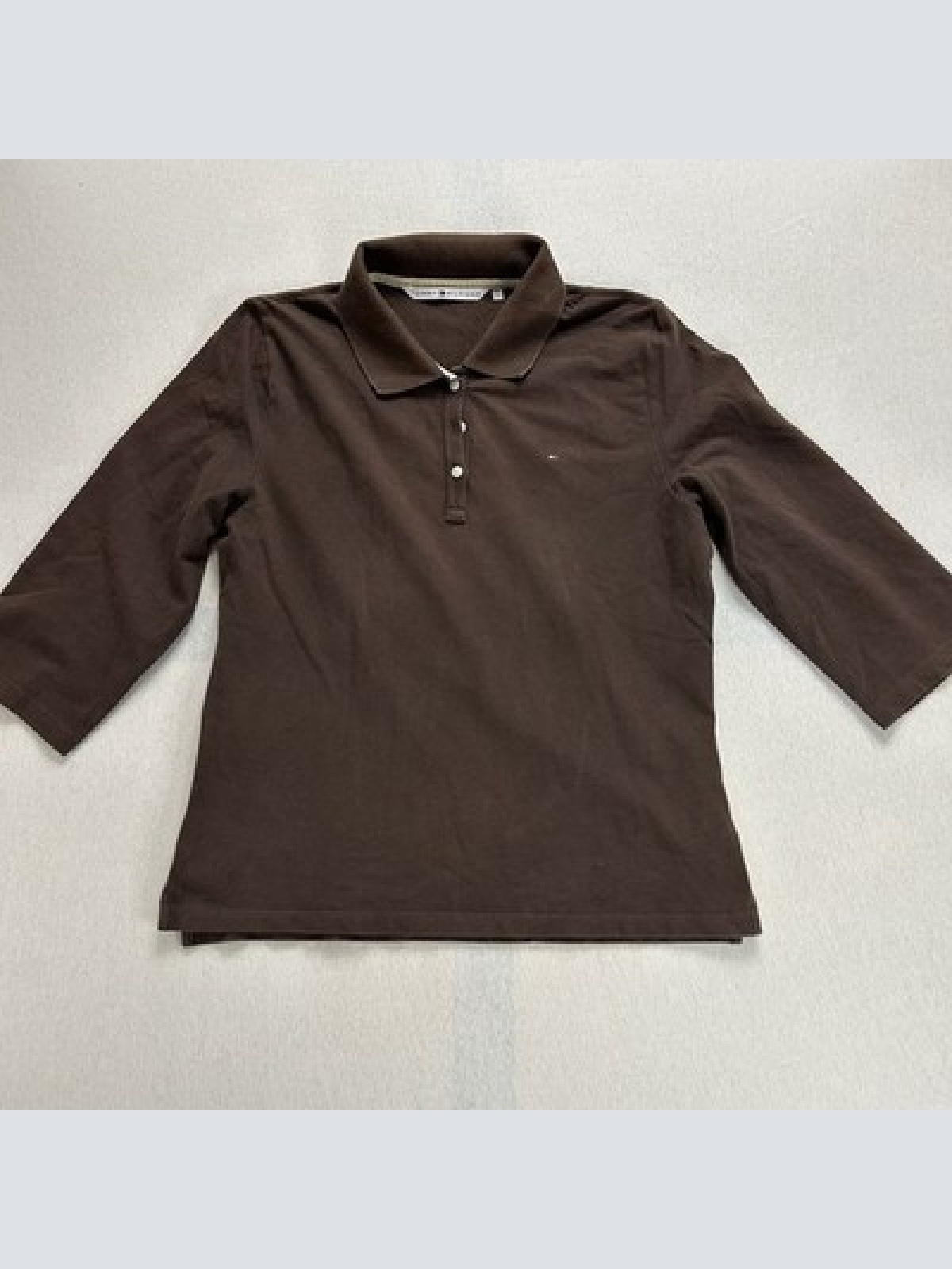 Tommy Hilfiger Polo Damen 3/4 Ärmel | Größe XXL | Braun | Maße auf den Fotos