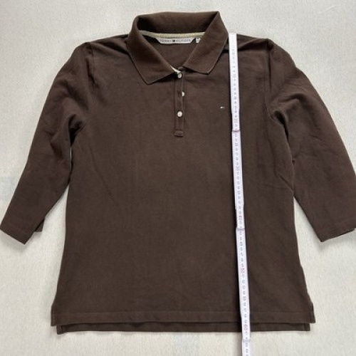 Tommy Hilfiger Polo Damen 3/4 Ärmel | Größe XXL | Braun | Maße auf den Fotos