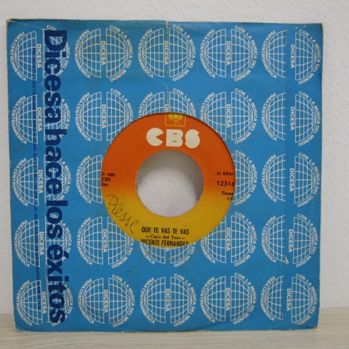 Single /  VICENTE FERNANDEZ / COSTA RICA  PRESS / RAR /  CBS 12316 /