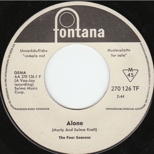 The Four Seasons - Alone (7", Mono, Promo)