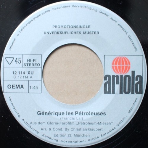 Francis Lai - Générique Les Pétroleuses / Séduction (7", Single, Promo)