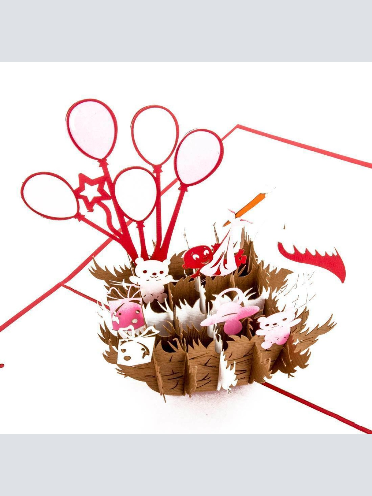 3D Pop Up Glückwunschkarte "Es ist ein Mädchen" Geburt 50029