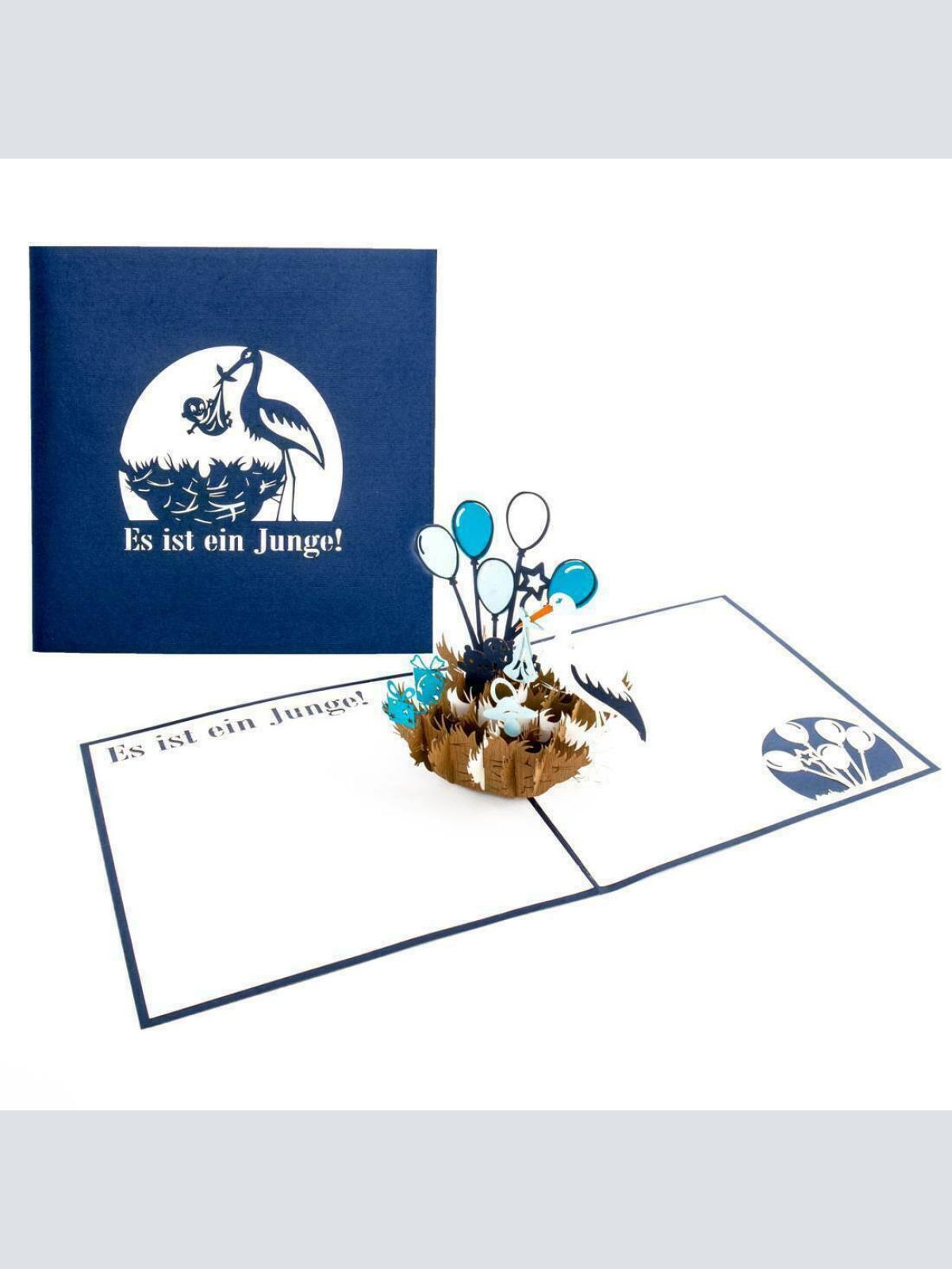 Nostalgie 3D Pop Up Glückwunschkarte "Es ist ein Junge" Geburt 50030