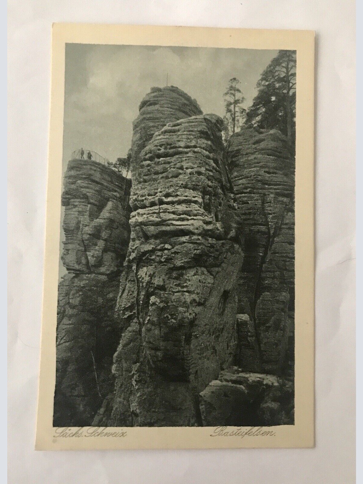 AK, Sächsische Schweiz, Basteifelsen (110202 BW)