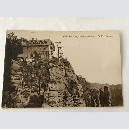 AK, Gasthaus auf dem Brand, Sächsische Schweiz, Gaststätte (110204 BW)