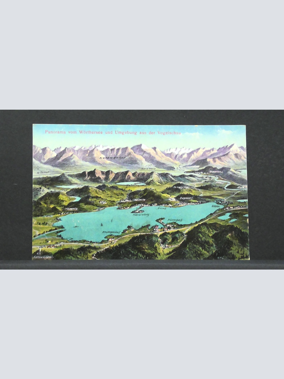 Panorama vom Wörthersee und Umgebung aus der Vogelschau JW 500242 F