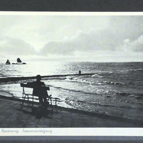 Nordseebad Norderney Sonnenuntergang Meer Schiffe JW 400996 F