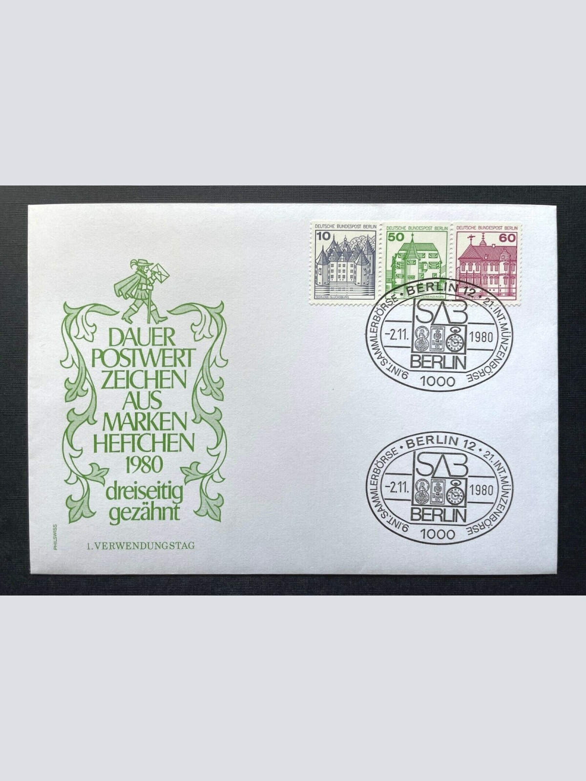 Brief Dauer-Postwertzeichen Sammlerbörse Berlin 1980 ca.16,2x11,3cm 410325