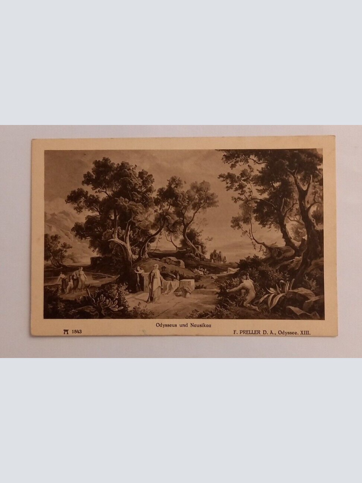 Künstlerkarte Odysseus und Nausikaa 600645A gr D