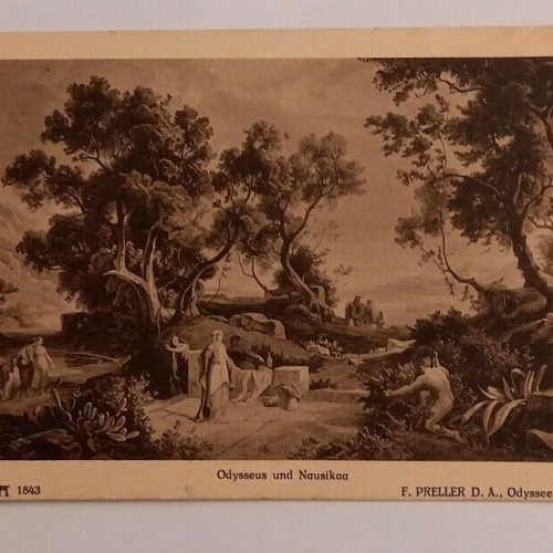 Künstlerkarte Odysseus und Nausikaa 600645A gr D