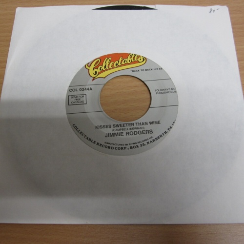 Single / Jimmie Rodgers  ?– Kisses Sweeter Than Wine /   USA Press / RAR