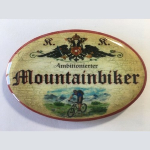 Nostalgie flaschenöffner magnet ambitionierter mountainbiker fahrrad
