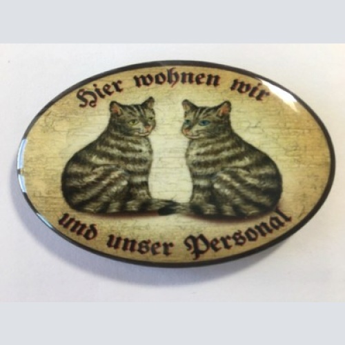 Nostalgie flaschenöffner magnet hier wohnen wir u.u. personal getigerte katzen