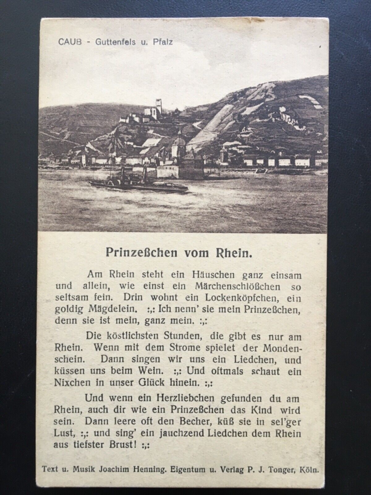 Caub Kaub - Guttenfels & Pfalz - Prinzeßchen vom Rhein - Schiff 928 TH