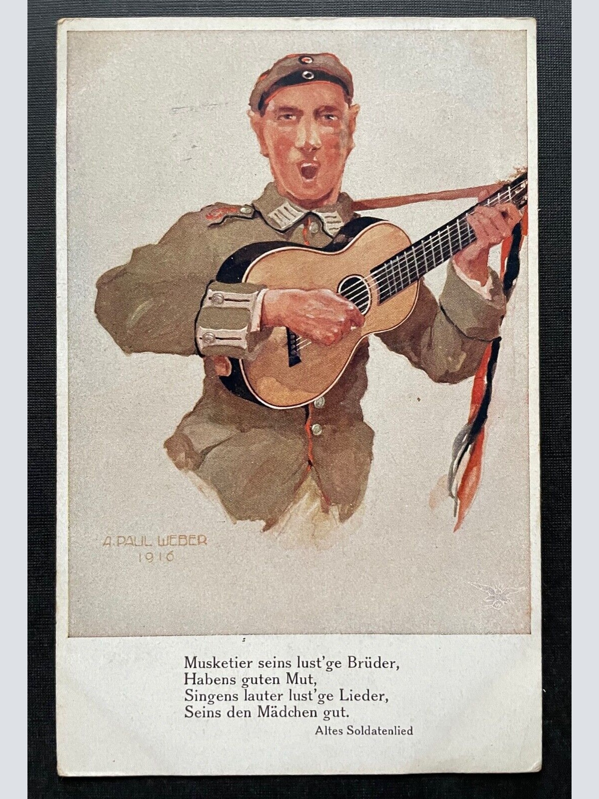 Altes Soldatenlied (A.P.Weber) Gitarre Soldat Uniform Militär Krieg 400430