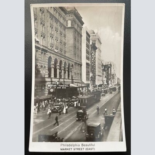 Philadelphia Beautiful Market Street East Auto Strassenbahn USA 410067