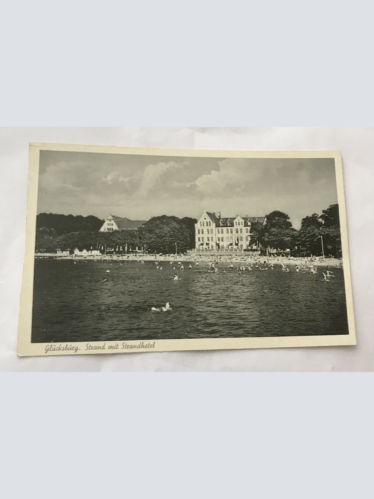 AK, Glücksburg, Strand, Strandhotel, (110268 BW)