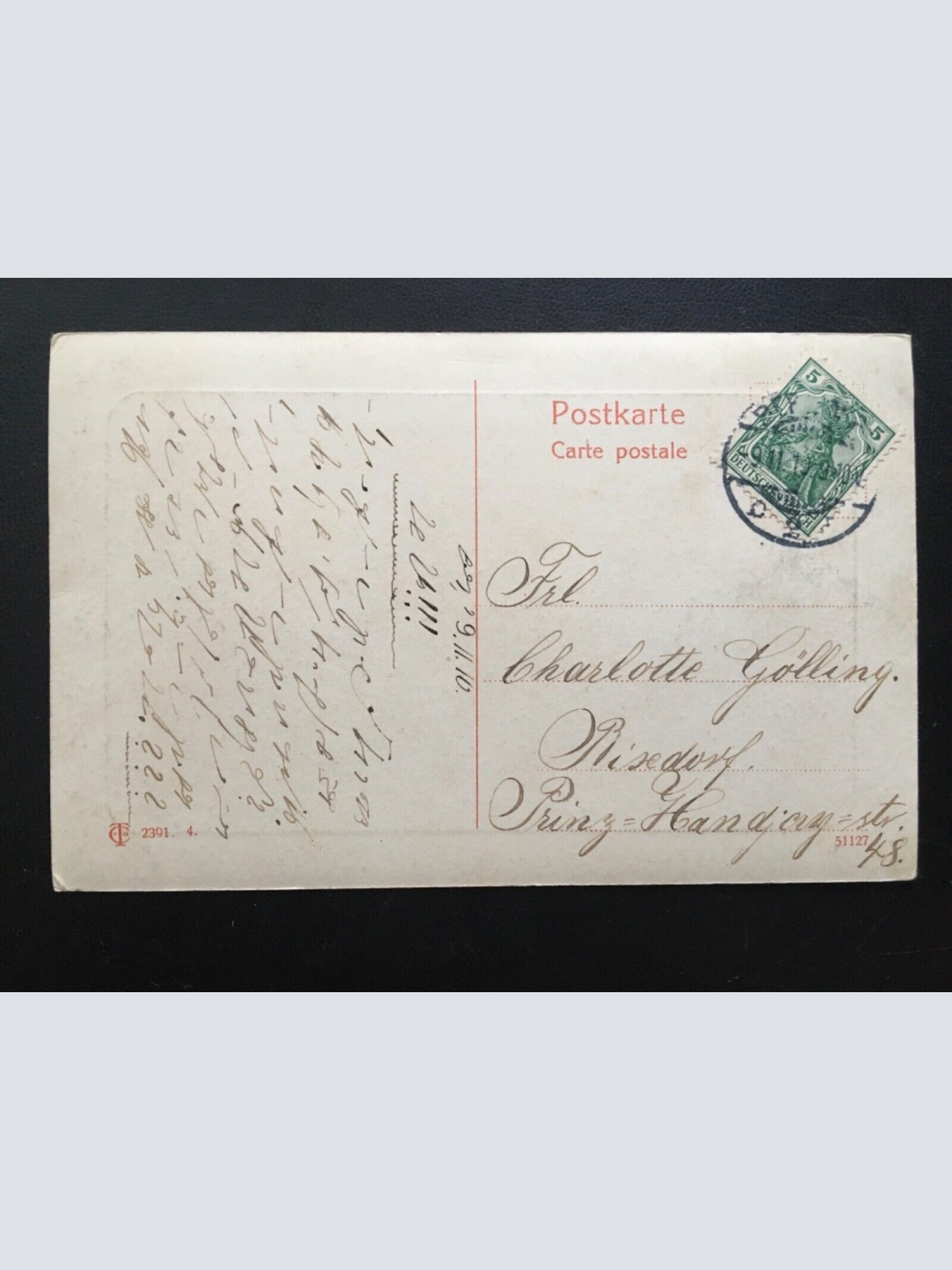 Landschaft mit Strohhütte - Birkenbäume - Wald Au - Künstlerkarte 913 TH