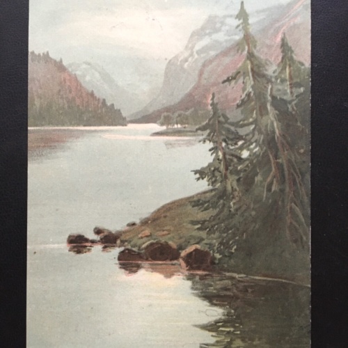 Mondscheinabend (K.Rundspaden) - Seelandschaft Spiegelung - Künstlerkarte 910 TH