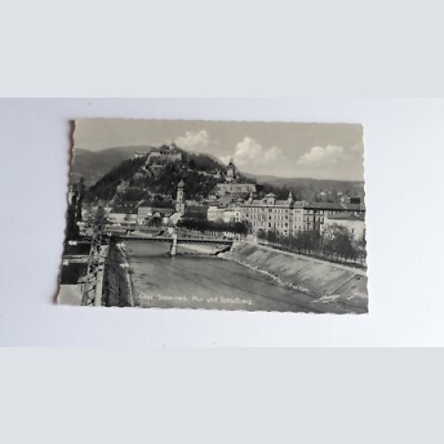 Graz, Steiermark, Mur und Schloßberg. 40085FH