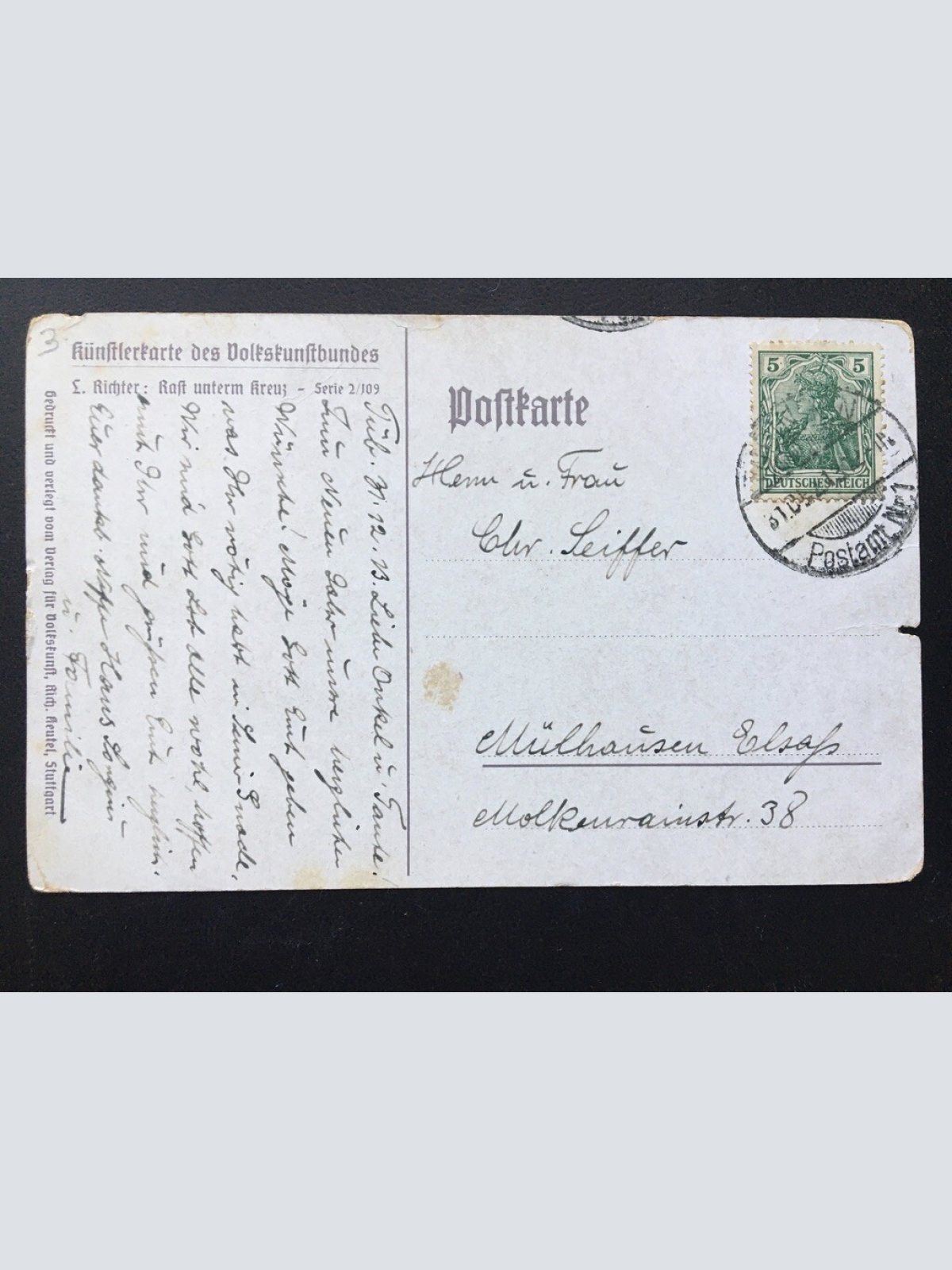 Rast unterm Kreuz (L.Richter) - Künstlerkarte 400349 TH