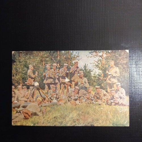 Soldaten - Waisenkinder  Korrespondenzkarte 400322 gr G