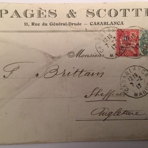 Brief Marokko Maroc  Protectorat Francaise Casablanca 15.5x11.5 14549A