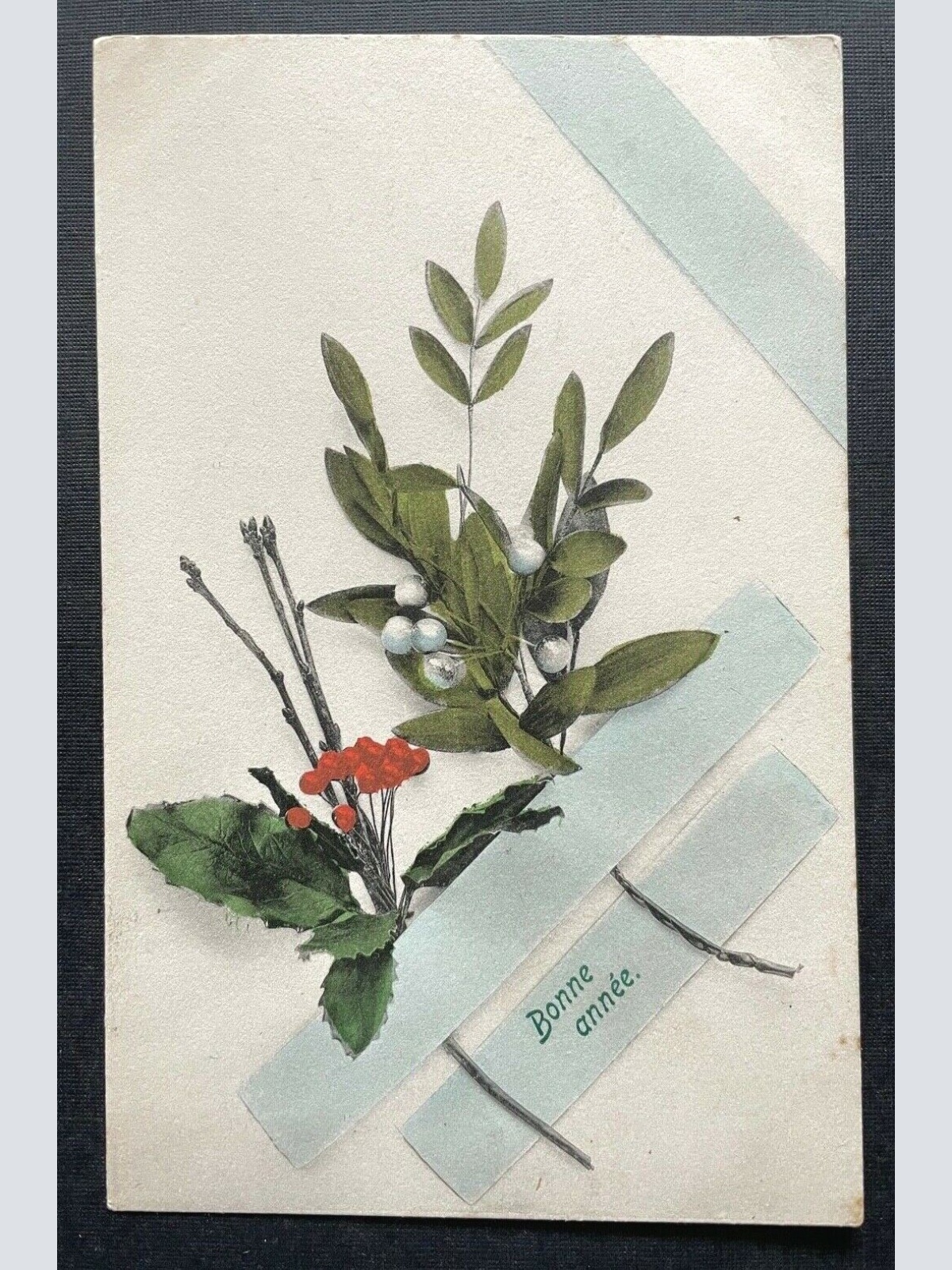 Bonne année Gutes Neues Jahr Neujahr Strauch Ast Beeren Frankreich 410165 TH