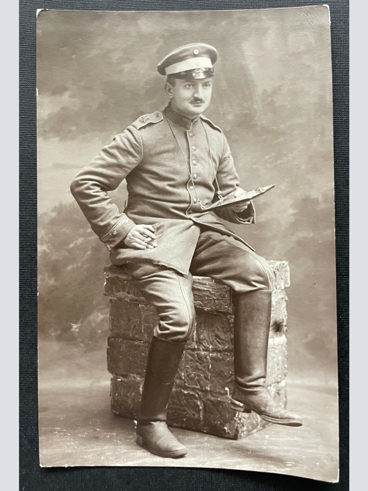 Porträt Soldat Uniform Schirmmütze Bart Militär Krieg 410099 TH