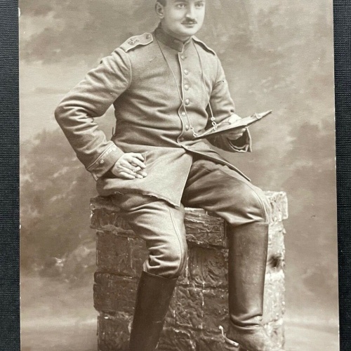 Porträt Soldat Uniform Schirmmütze Bart Militär Krieg 410099 TH