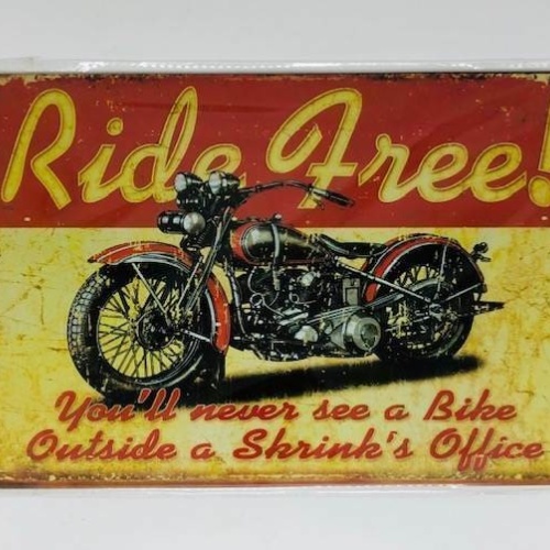 Nostalgie Retro Blech Schild "Ride Free!" 30x20cm 50098