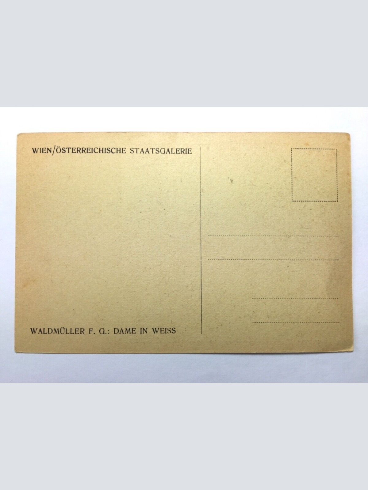 Dame in Weiss (Waldmüller F.) - Künstlerkarte 20367 TH