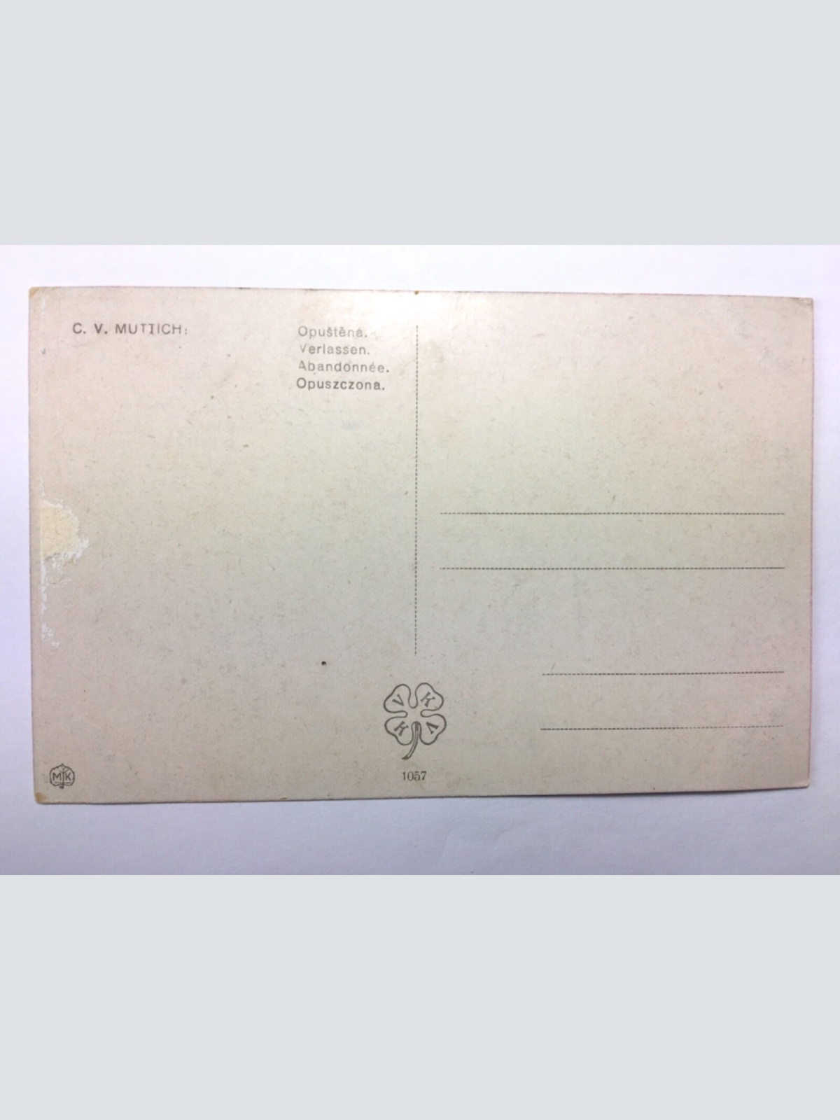 Verlassen (C.V. Muttich) - Frau am Wasser - Künstlerkarte 20284 TH